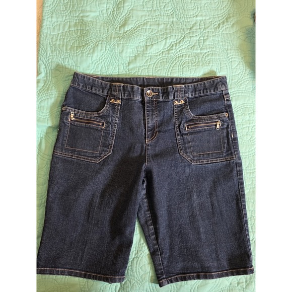 Style&co. Pants - Style & Co Women's Bermuda Shorts Size 12 Dark Wash Stretch Denim Zipper Pocket